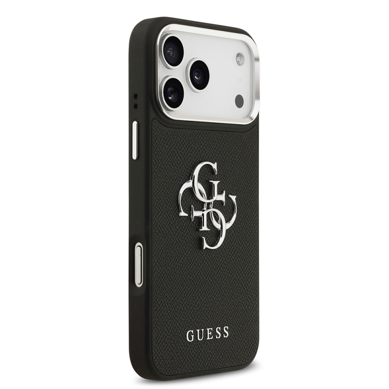 Apple iPhone 17 Pro Max Case Guess Original Licensed Metal Camera Frame Metal Large 4G and Text Logo PU Leather Cover - 3