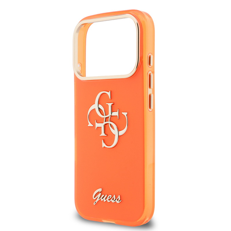 Apple iPhone 17 Pro Max Case Guess Original Licensed Silicone Cover with Large Metal Logo and Text 4G Design. - 7