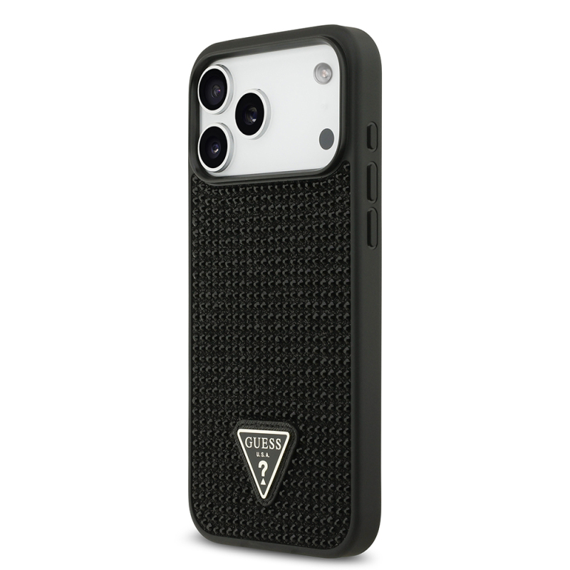 Apple iPhone 17 Pro Max Case Guess Original Licensed Stone Back Triangle Logo Cover - 3