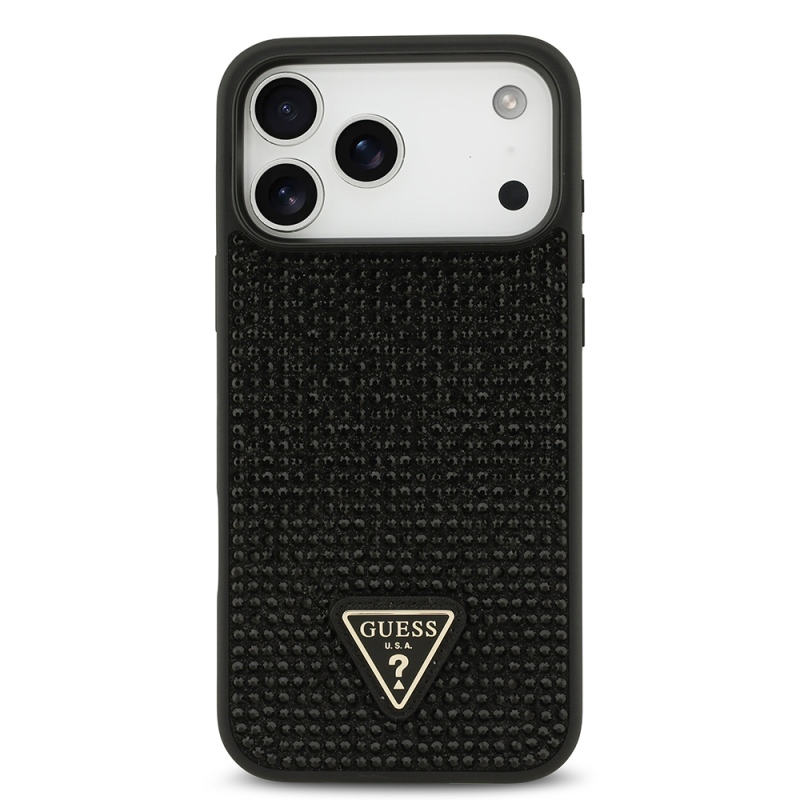 Apple iPhone 17 Pro Max Case Guess Original Licensed Stone Back Triangle Logo Cover - 4