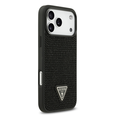 Apple iPhone 17 Pro Max Case Guess Original Licensed Stone Back Triangle Logo Cover - 5