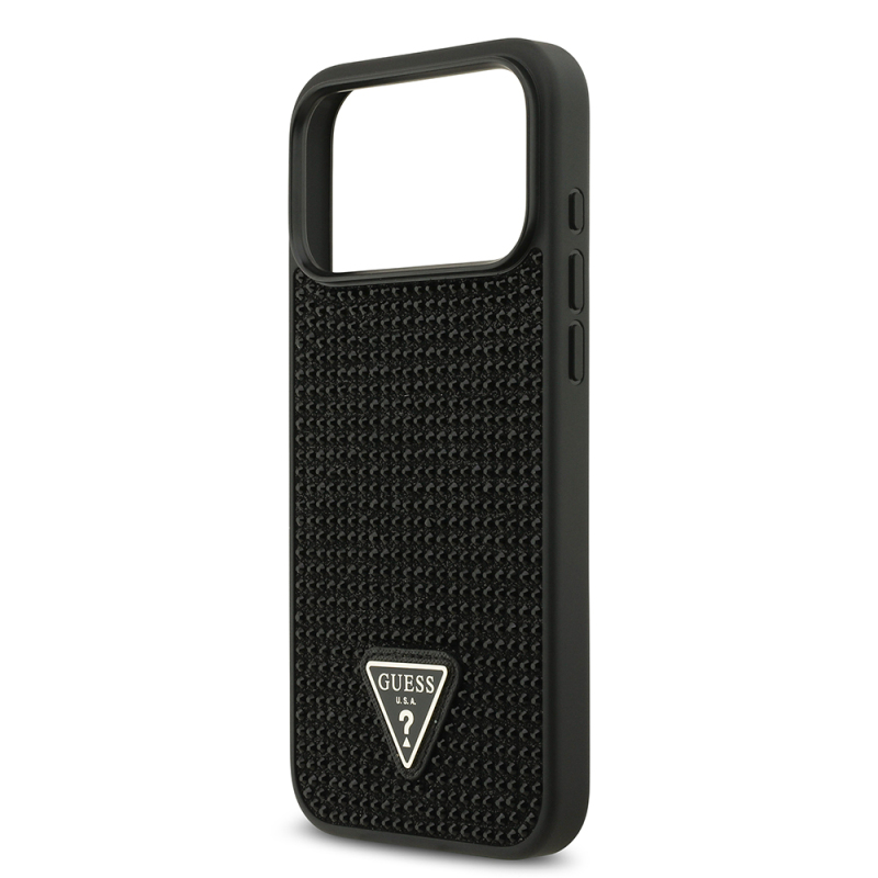Apple iPhone 17 Pro Max Case Guess Original Licensed Stone Back Triangle Logo Cover - 7