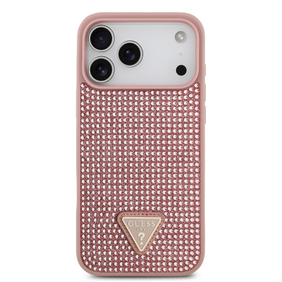 Apple iPhone 17 Pro Max Case Guess Original Licensed Stone Back Triangle Logo Cover - 21