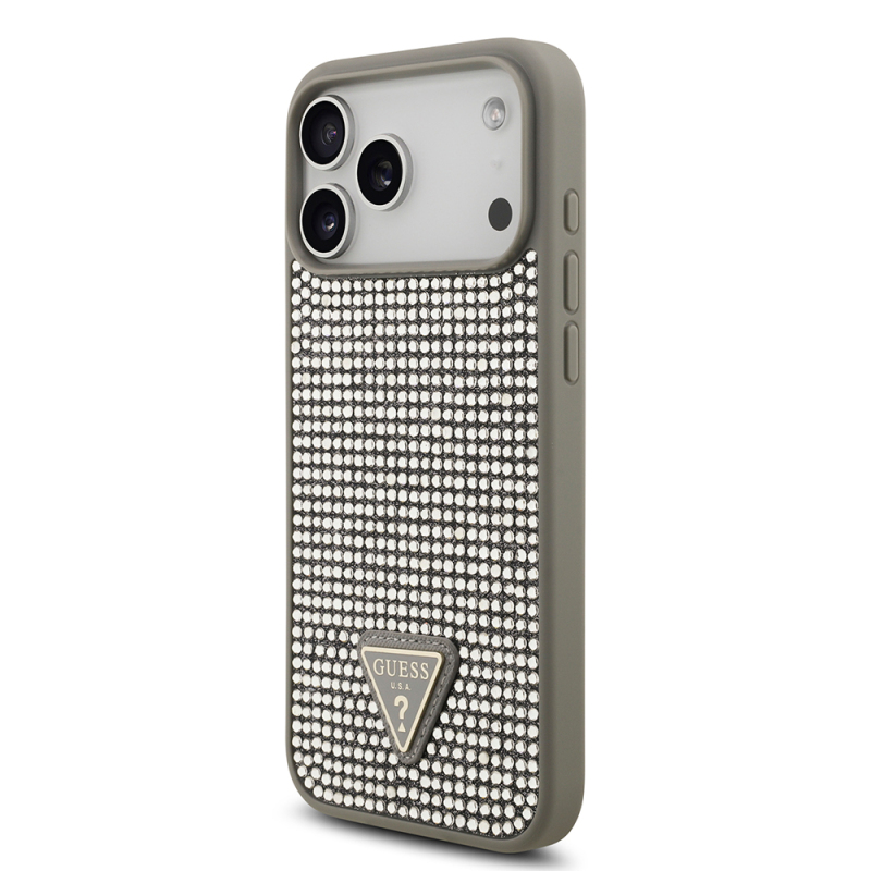 Apple iPhone 17 Pro Max Case Guess Original Licensed Stone Back Triangle Logo Cover - 27