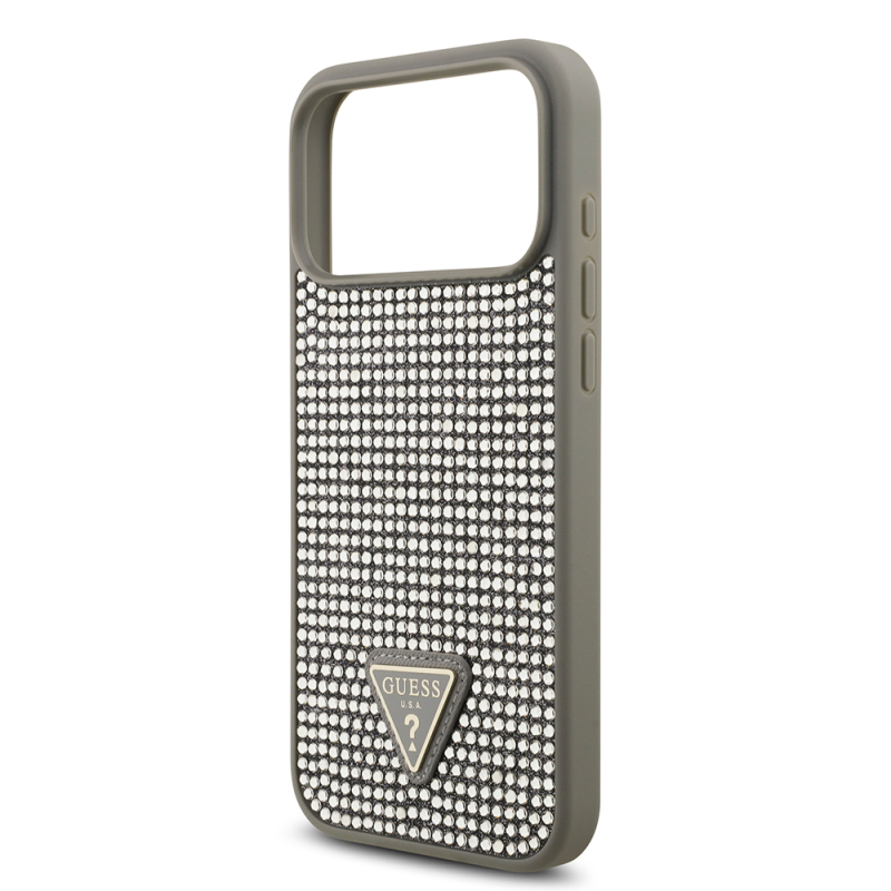 Apple iPhone 17 Pro Max Case Guess Original Licensed Stone Back Triangle Logo Cover - 31
