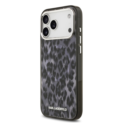 Apple iPhone 17 Pro Max Case Karl Lagerfeld Original Licensed M-Safe Charging Feature IML Leopard Print Cover - 4