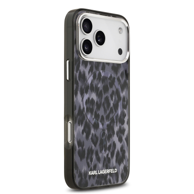 Apple iPhone 17 Pro Max Case Karl Lagerfeld Original Licensed M-Safe Charging Feature IML Leopard Print Cover - 6