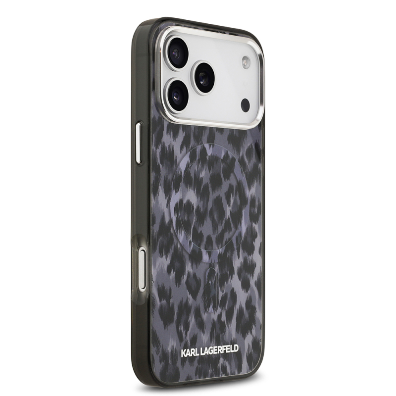Apple iPhone 17 Pro Max Case Karl Lagerfeld Original Licensed M-Safe Charging Feature IML Leopard Print Cover - 6