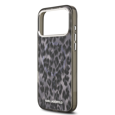 Apple iPhone 17 Pro Max Case Karl Lagerfeld Original Licensed M-Safe Charging Feature IML Leopard Print Cover - 8