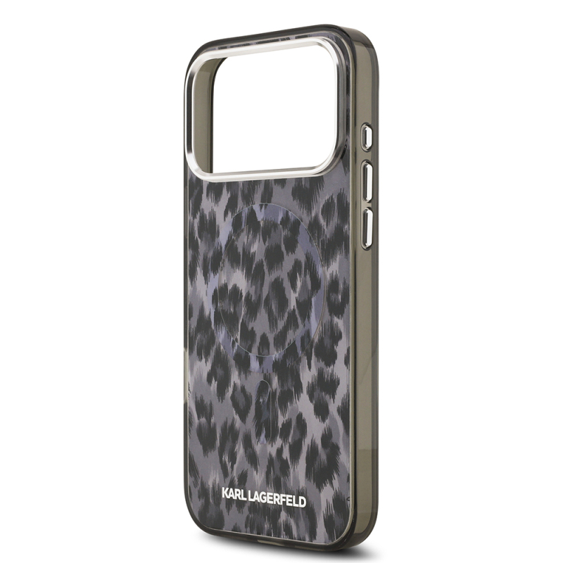 Apple iPhone 17 Pro Max Case Karl Lagerfeld Original Licensed M-Safe Charging Feature IML Leopard Print Cover - 8