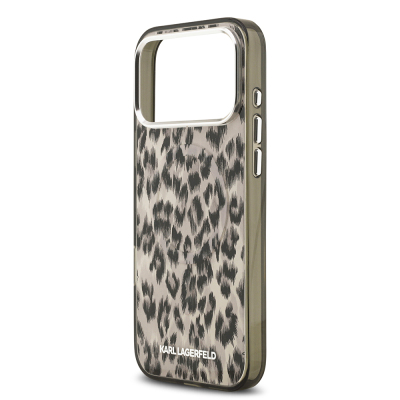 Apple iPhone 17 Pro Max Case Karl Lagerfeld Original Licensed M-Safe Charging Feature IML Leopard Print Cover - 14