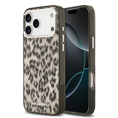 Apple iPhone 17 Pro Max Case Karl Lagerfeld Original Licensed M-Safe Charging Feature IML Leopard Print Cover - 3
