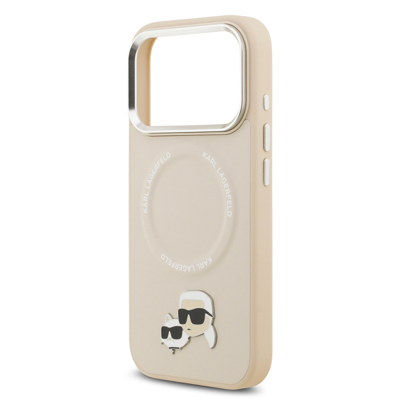 Apple iPhone 17 Pro Max Case Karl Lagerfeld Original Licensed M-Safe Charging Feature Metal Camera and Button Design K&C PU Leather Cover - 15