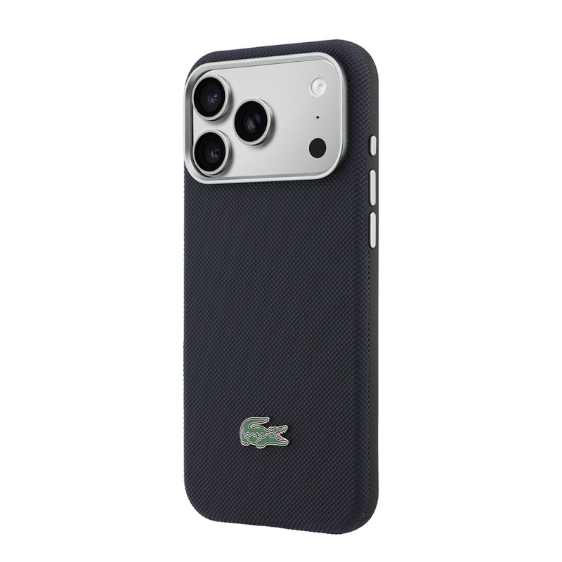 Apple iPhone 17 Pro Max Case, Lacoste Original Licensed, M-Safe Charging Enabled, PVC Semi-Pique Patterned Back, Iconic Crocodile Weave Logo Cover - 2