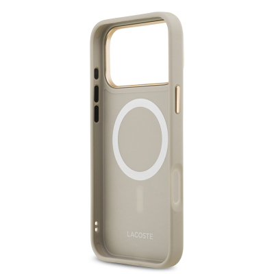 Apple iPhone 17 Pro Max Case Lacoste Original Licensed M-Safe Charging Feature Champs Elysees PU Leather Design Cover - 22