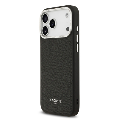 Apple iPhone 17 Pro Max Case Lacoste Original Licensed M-Safe Charging Feature Champs Elysees PU Leather Design Cover - 7