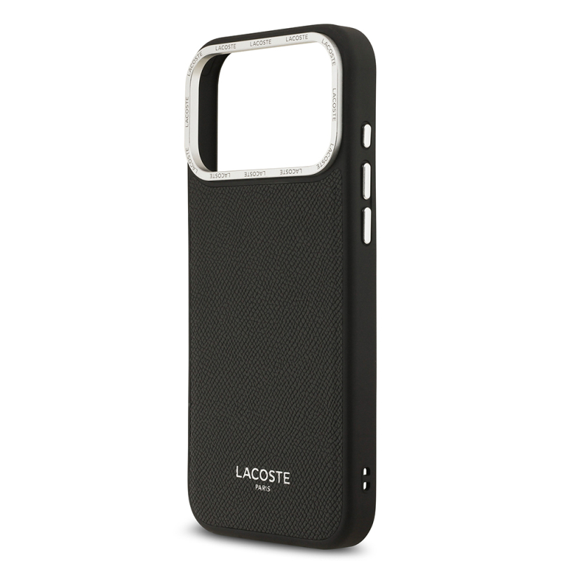 Apple iPhone 17 Pro Max Case Lacoste Original Licensed M-Safe Charging Feature Champs Elysees PU Leather Design Cover - 19