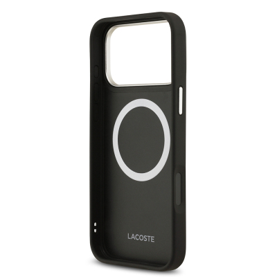 Apple iPhone 17 Pro Max Case Lacoste Original Licensed M-Safe Charging Feature Champs Elysees PU Leather Design Cover - 21