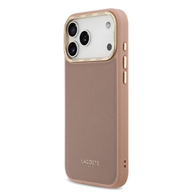 Apple iPhone 17 Pro Max Case Lacoste Original Licensed M-Safe Charging Feature Champs Elysees PU Leather Design Cover - 5