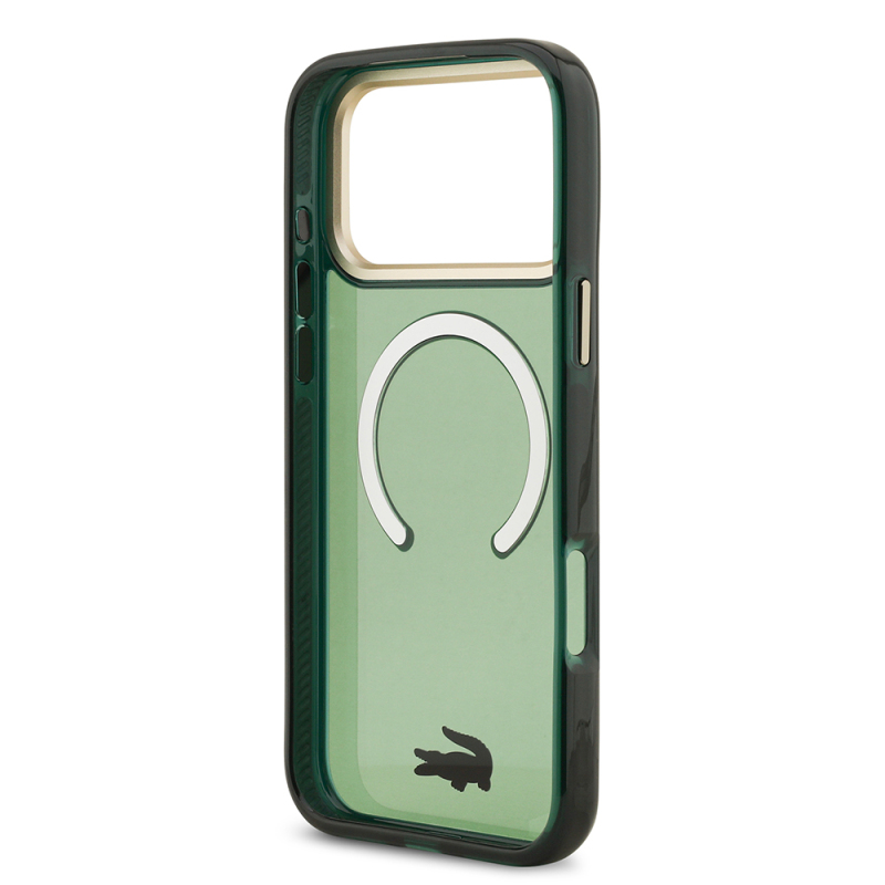 Apple iPhone 17 Pro Max Case Lacoste Original Licensed M-Safe Charging Feature Gold Crocodile Logo Frosted Cover - 10