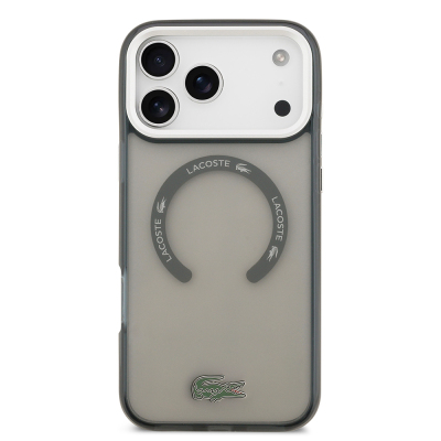 Apple iPhone 17 Pro Max Case Lacoste Original Licensed M-Safe Charging Feature Iconic Crocodile Logo Frosted Cover - 12