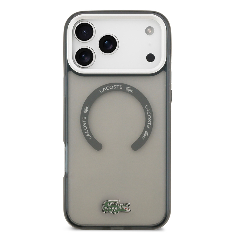 Apple iPhone 17 Pro Max Case Lacoste Original Licensed M-Safe Charging Feature Iconic Crocodile Logo Frosted Cover - 12