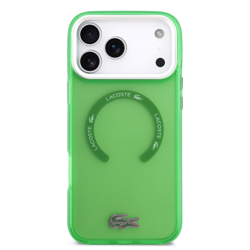 Apple iPhone 17 Pro Max Case Lacoste Original Licensed M-Safe Charging Feature Iconic Crocodile Logo Frosted Cover - 18
