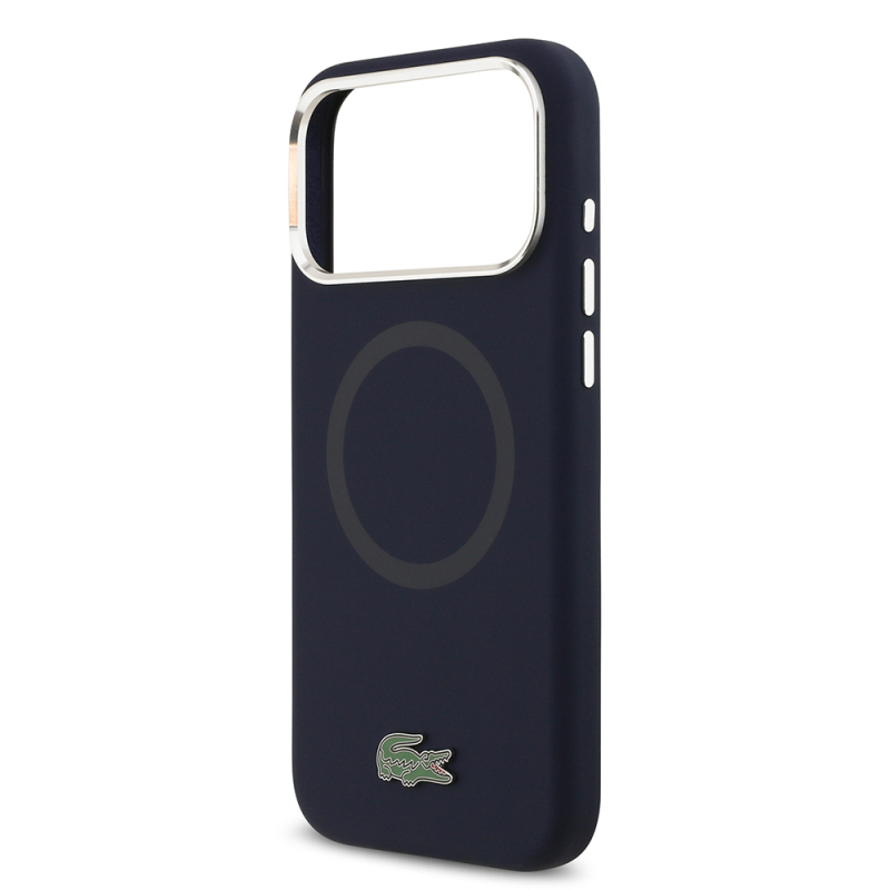 Apple iPhone 17 Pro Max Case Lacoste Original Licensed M-Safe Charging Feature Iconic Logo Metal Camera Frame Silicone Cover - 10