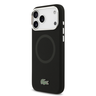 Apple iPhone 17 Pro Max Case Lacoste Original Licensed M-Safe Charging Feature Iconic Logo Metal Camera Frame Silicone Cover - 13