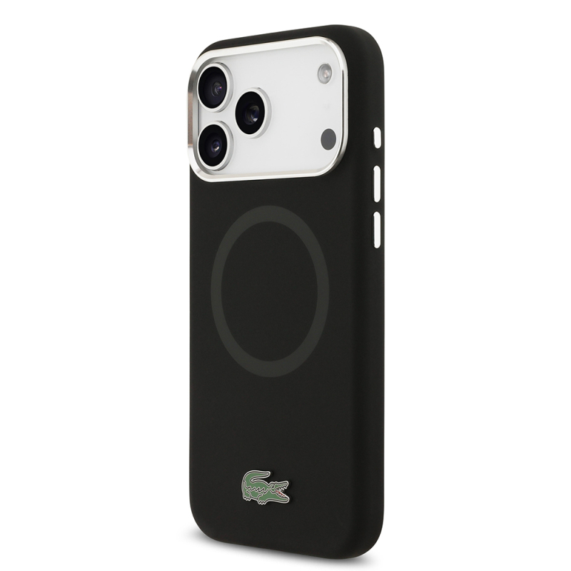 Apple iPhone 17 Pro Max Case Lacoste Original Licensed M-Safe Charging Feature Iconic Logo Metal Camera Frame Silicone Cover - 13