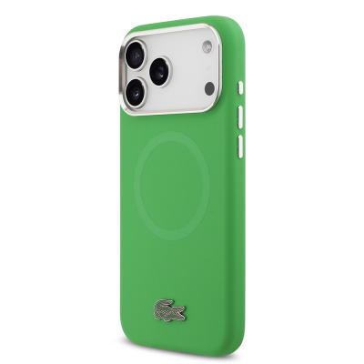 Apple iPhone 17 Pro Max Case Lacoste Original Licensed M-Safe Charging Feature Iconic Logo Metal Camera Frame Silicone Cover - 20