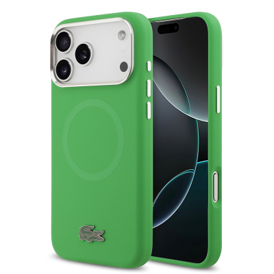 Apple iPhone 17 Pro Max Case Lacoste Original Licensed M-Safe Charging Feature Iconic Logo Metal Camera Frame Silicone Cover - 4