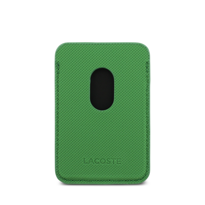 Apple iPhone 17 Pro Max Case Lacoste Original Licensed M-Safe Charging Feature PU Pique Pattern Metal Logo Card Holder Cover - 23