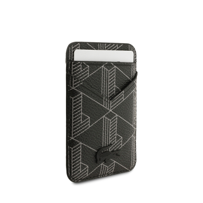 Apple iPhone 17 Pro Max Case Lacoste Original Licensed M-Safe Charging Function PU Leather Design Card Holder Mixed Monogram Pattern Cover - 20