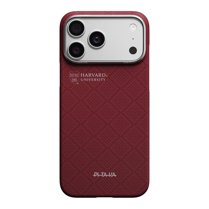 Apple iPhone 17 Pro Max Case M-safe Charging Enabled Aramid Fiber Pitaka Harvard University Series Cover - 1