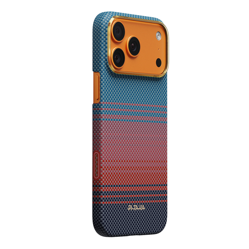 Apple iPhone 17 Pro Max Case M-safe Charging Enabled Aramid Fiber Pitaka Sunset 2.0 California Dream Series Cover - 3