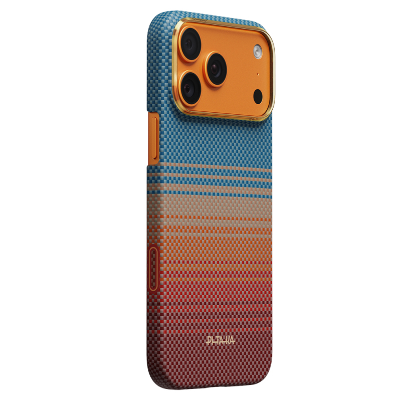 Apple iPhone 17 Pro Max Case M-safe Charging Enabled Aramid Fiber Pitaka Sunset 2.0 California Dream Series Cover - 4