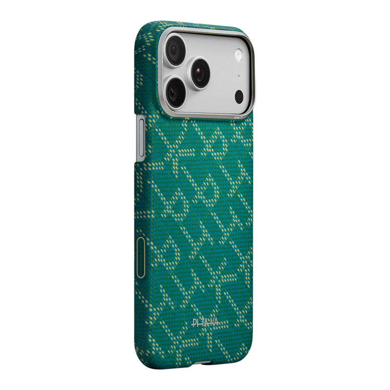 Apple iPhone 17 Pro Max Case M-safe Charging Enabled Aramid Fiber Pitaka Tactile Woven Monogram Series Cover - 7