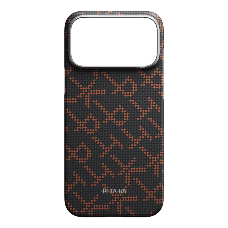 Apple iPhone 17 Pro Max Case M-safe Charging Enabled Aramid Fiber Pitaka Tactile Woven Monogram Series Cover - 11