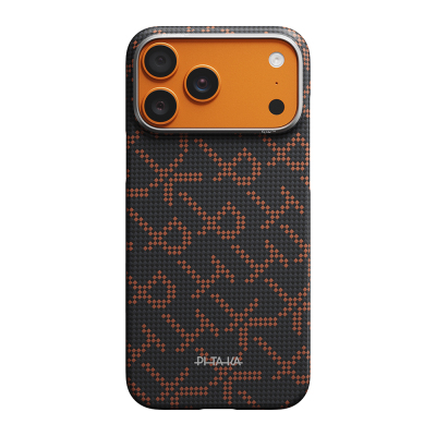 Apple iPhone 17 Pro Max Case M-safe Charging Enabled Aramid Fiber Pitaka Tactile Woven Monogram Series Cover - 5
