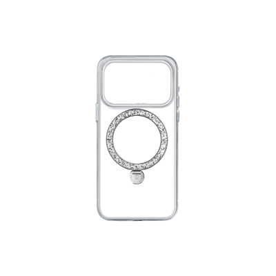 Apple iPhone 17 Pro Max Case M-safe Charging Enabled Glitter Stand Pynana Dancing Circle Trendy Series Cover - 1