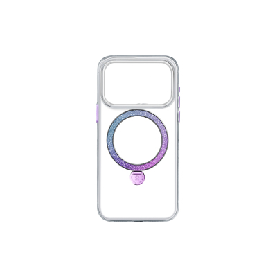 Apple iPhone 17 Pro Max Case M-safe Charging Enabled Glitter Stand Pynana Dancing Circle Trendy Series Cover - 3