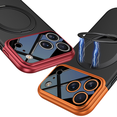 Apple iPhone 17 Pro Max Case M-safe Charging Feature 360 Degree Stand Double-Piece Zore Torino Cover - 11