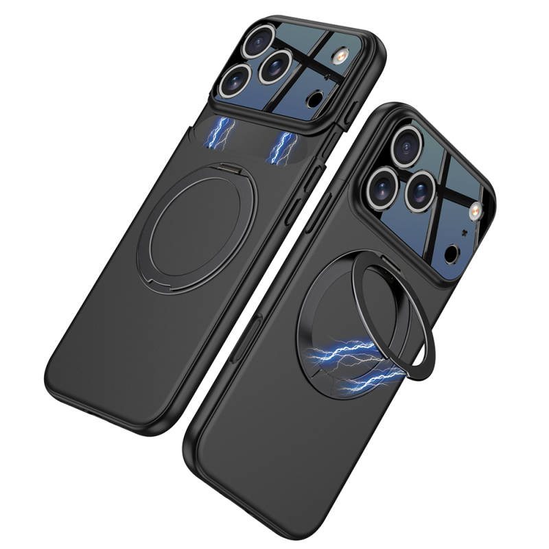 Apple iPhone 17 Pro Max Case M-safe Charging Feature 360 Degree Stand Double-Piece Zore Torino Cover - 4