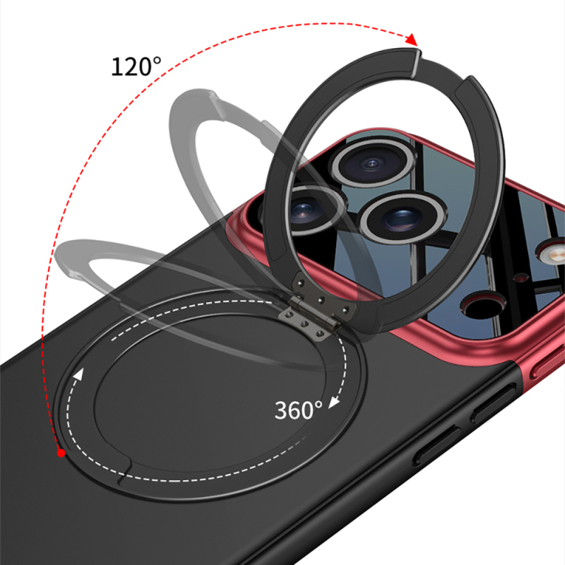 Apple iPhone 17 Pro Max Case M-safe Charging Feature 360 Degree Stand Double-Piece Zore Torino Cover - 5