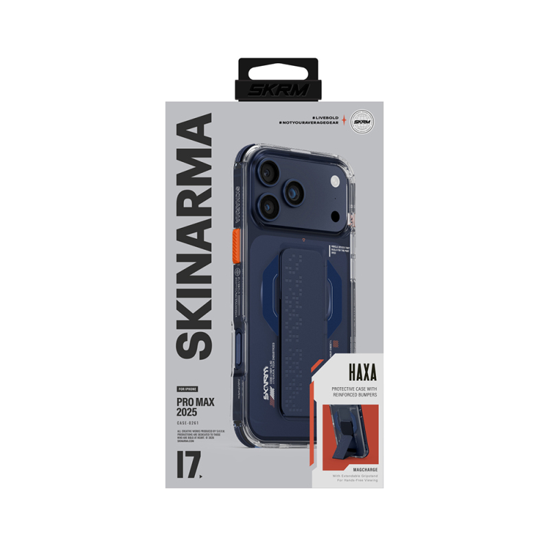 Apple iPhone 17 Pro Max Case M-Safe Charging Feature Airbag Design Stand Skinarma Haxa Cover - 14