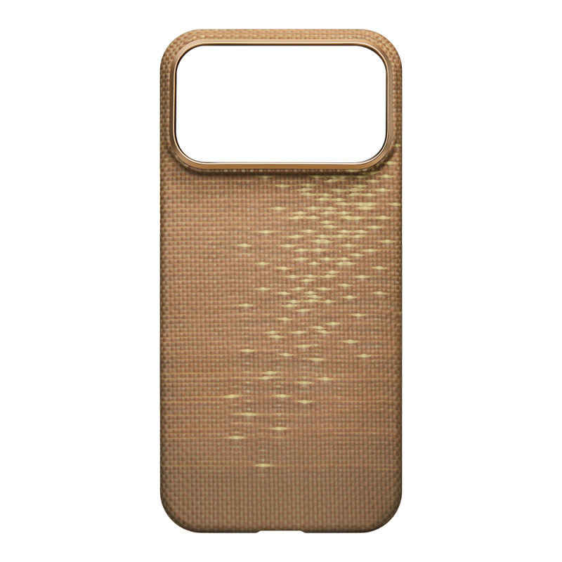 Apple iPhone 17 Pro Max Case M-safe Charging Feature Aramid Fiber Pitaka Glints of Gold Ultra Slim Series Cover - 12