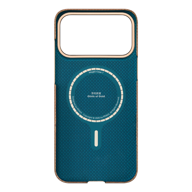 Apple iPhone 17 Pro Max Case M-safe Charging Feature Aramid Fiber Pitaka Glints of Gold Ultra Slim Series Cover - 14