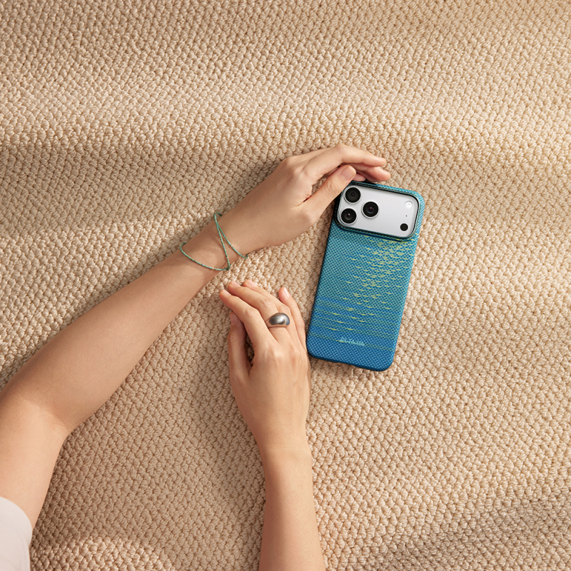 Apple iPhone 17 Pro Max Case M-safe Charging Feature Aramid Fiber Pitaka Glints of Gold Ultra Slim Series Cover - 30