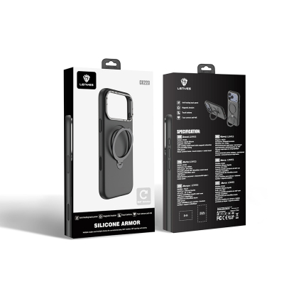 Apple iPhone 17 Pro Max Case M-safe Charging Feature Metal Stand Liquid Silicone Lenses CK223 Cover - 15